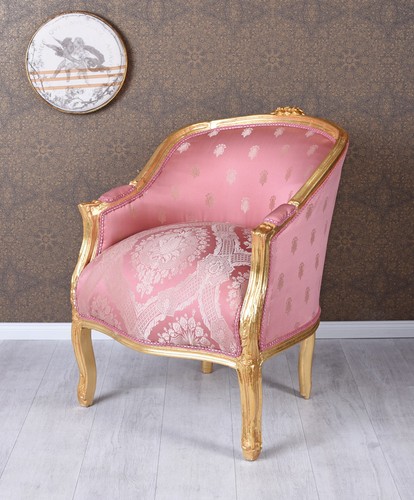 Barockstuhl sessel gold rosa - sessel,